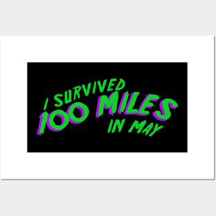 I survived the 100 mile challenge - purple Posters and Art